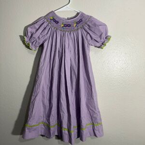 Everyday heirloom Smocked MARDI GRAS theme size 4T